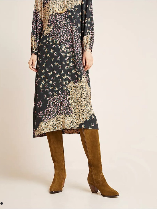 Frye Shoes - NEW $398 FRYE Anthropologie Women's Olive Suede Mid-Calf Block Heel Boot